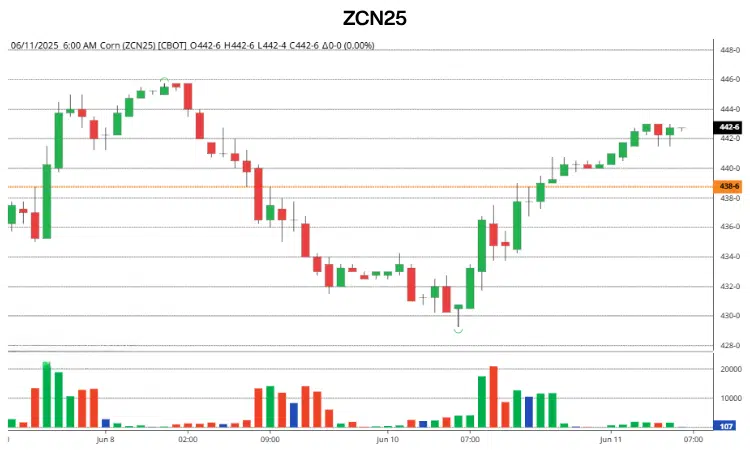 July Corn Technical Chart